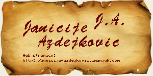 Janićije Azdejković vizit kartica